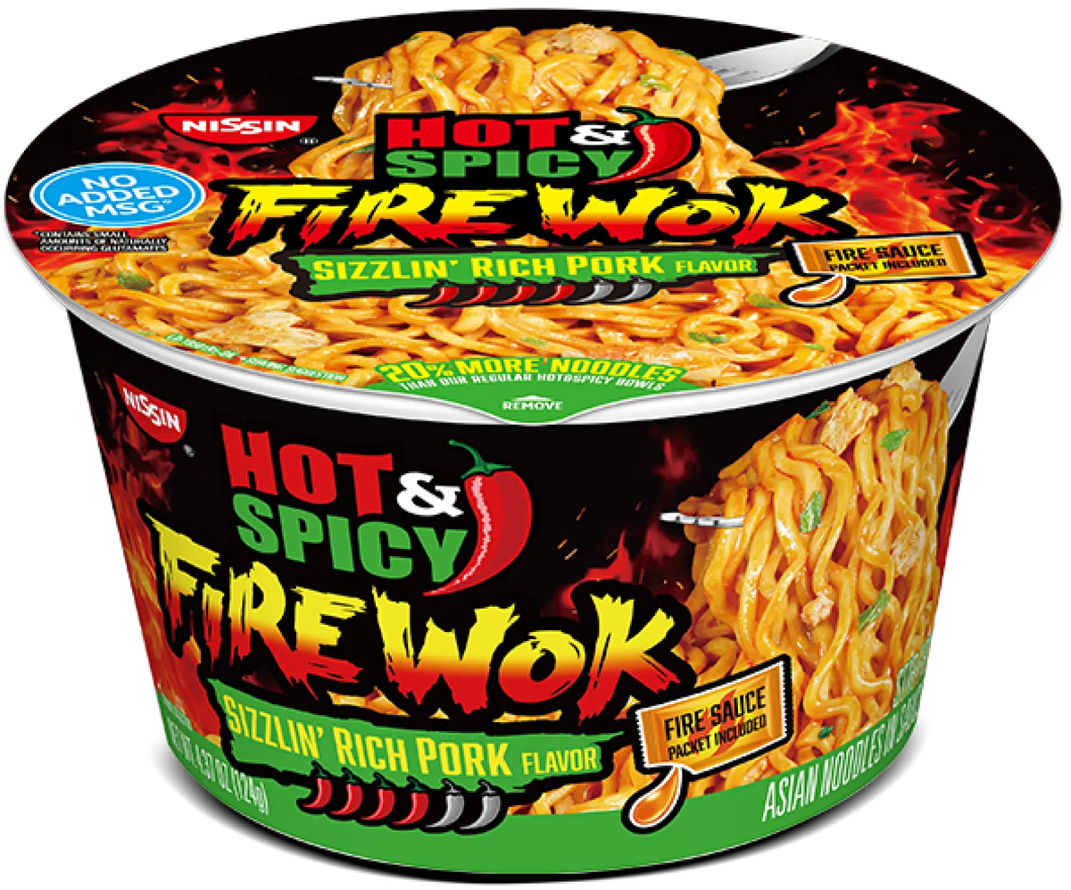 Nissin - Hot&Spicy Firewok Noodles - Sizzlin' Rich Pork Flavor