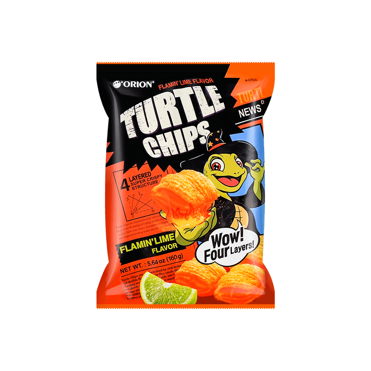 Turtle Chips Flamin' Lime Flavor Exotic Snack Guys