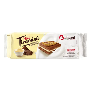 Soft cake snacks w/ Mascarpone cream filling "Mini Tiramisu" by Balconi