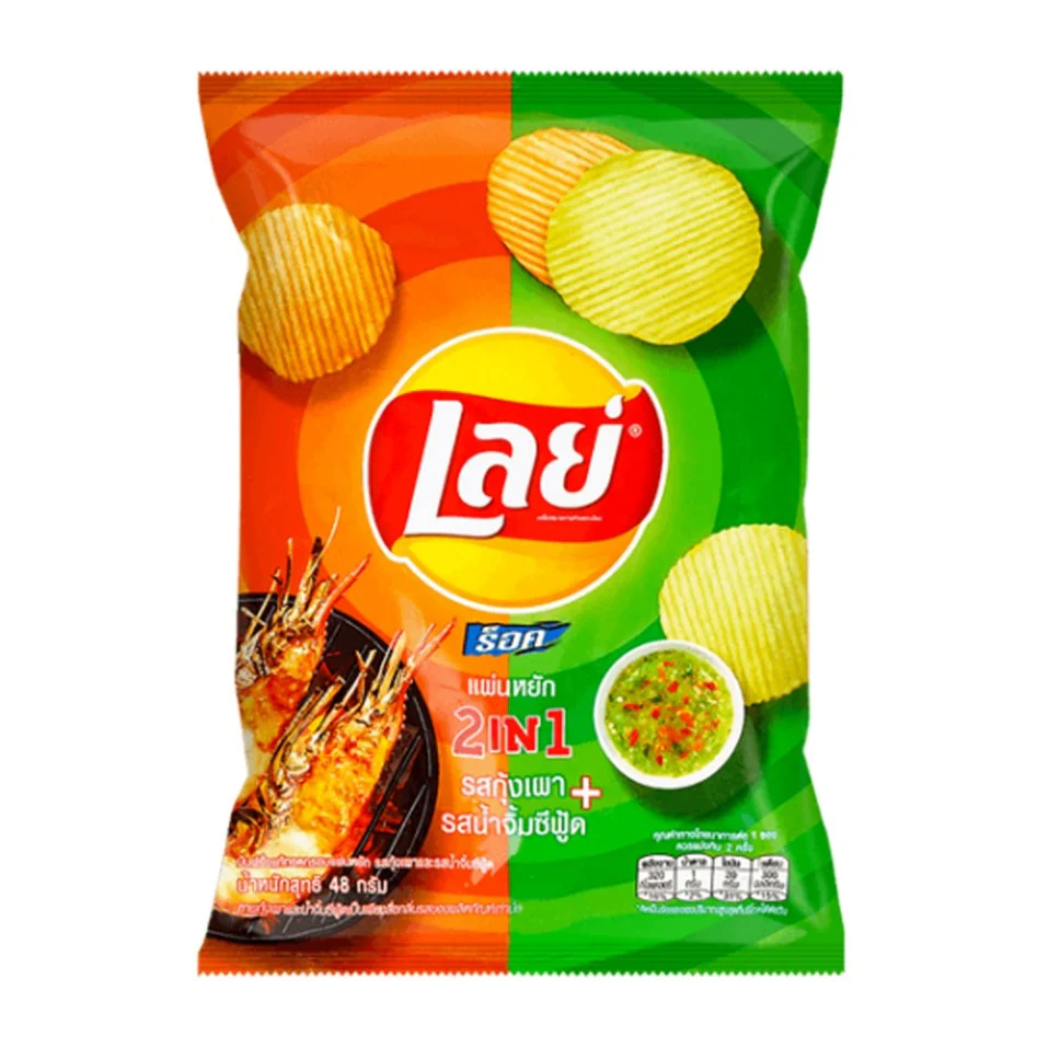 Lays (2in1 Thai Grilled Shrimp & Seafood Sauce Flavor) 40g - Thailand (Case of 12)
