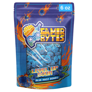 Gamer Bytes Blue Razz Super Sour Candy (6oz) (24-Pack) – Exotic Snack Guys