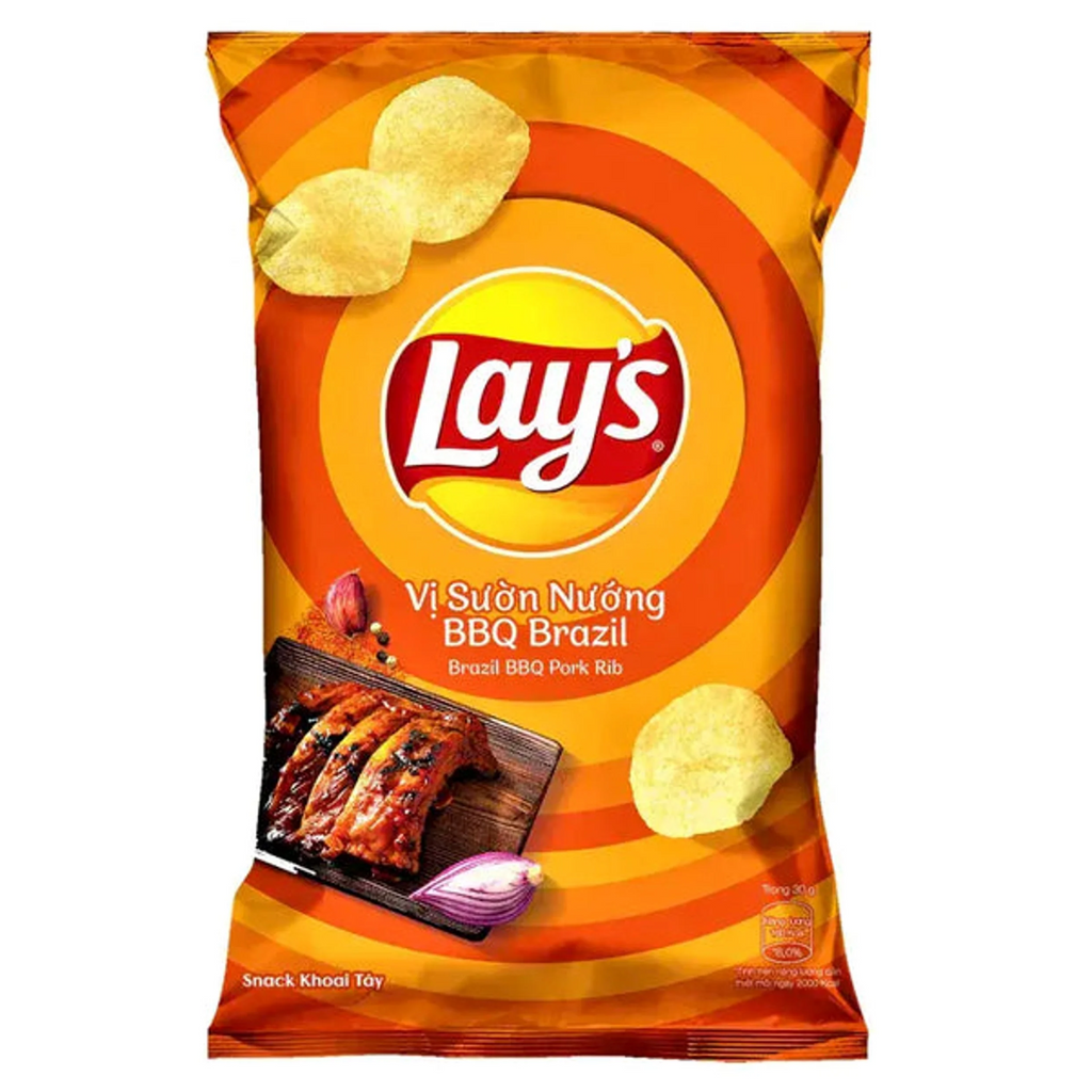 Lays BBQ Brazil Pork Rib 54g- Vietnam (Case of 12)