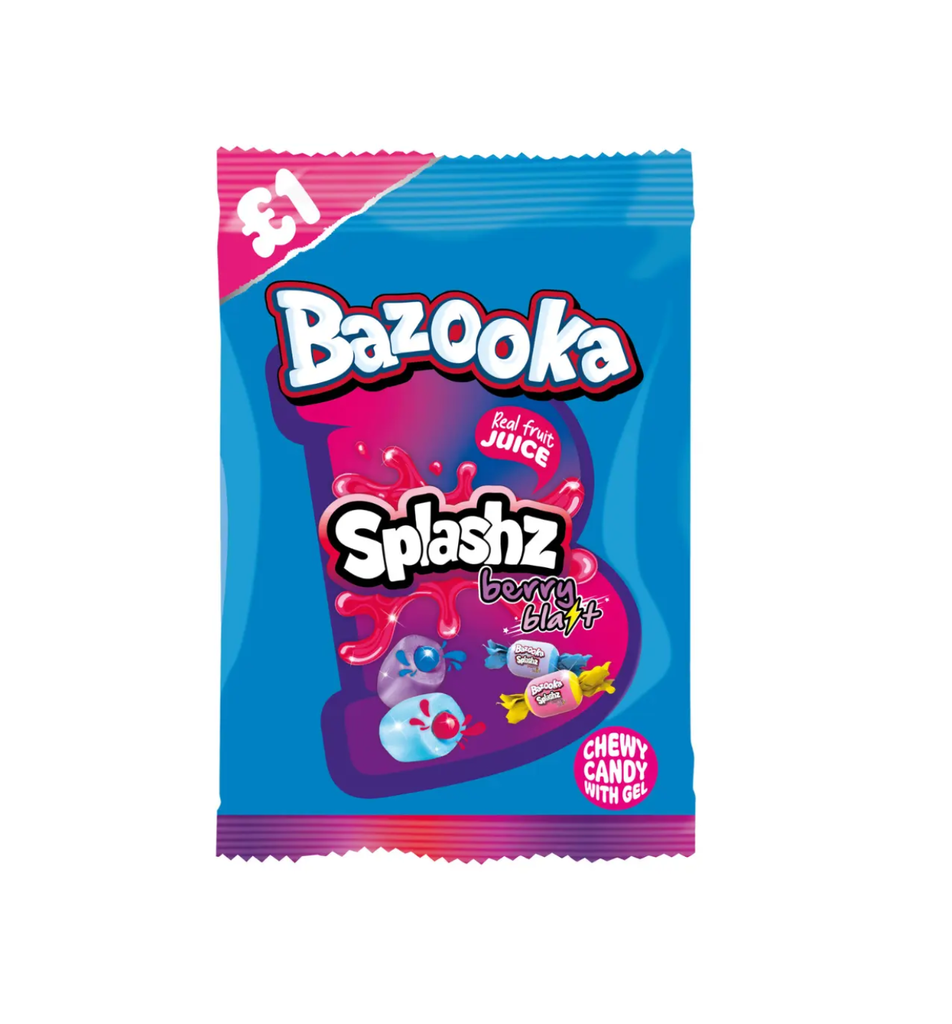 Bazooka Splashz Berry Blast 120g- UK (Case of 12)