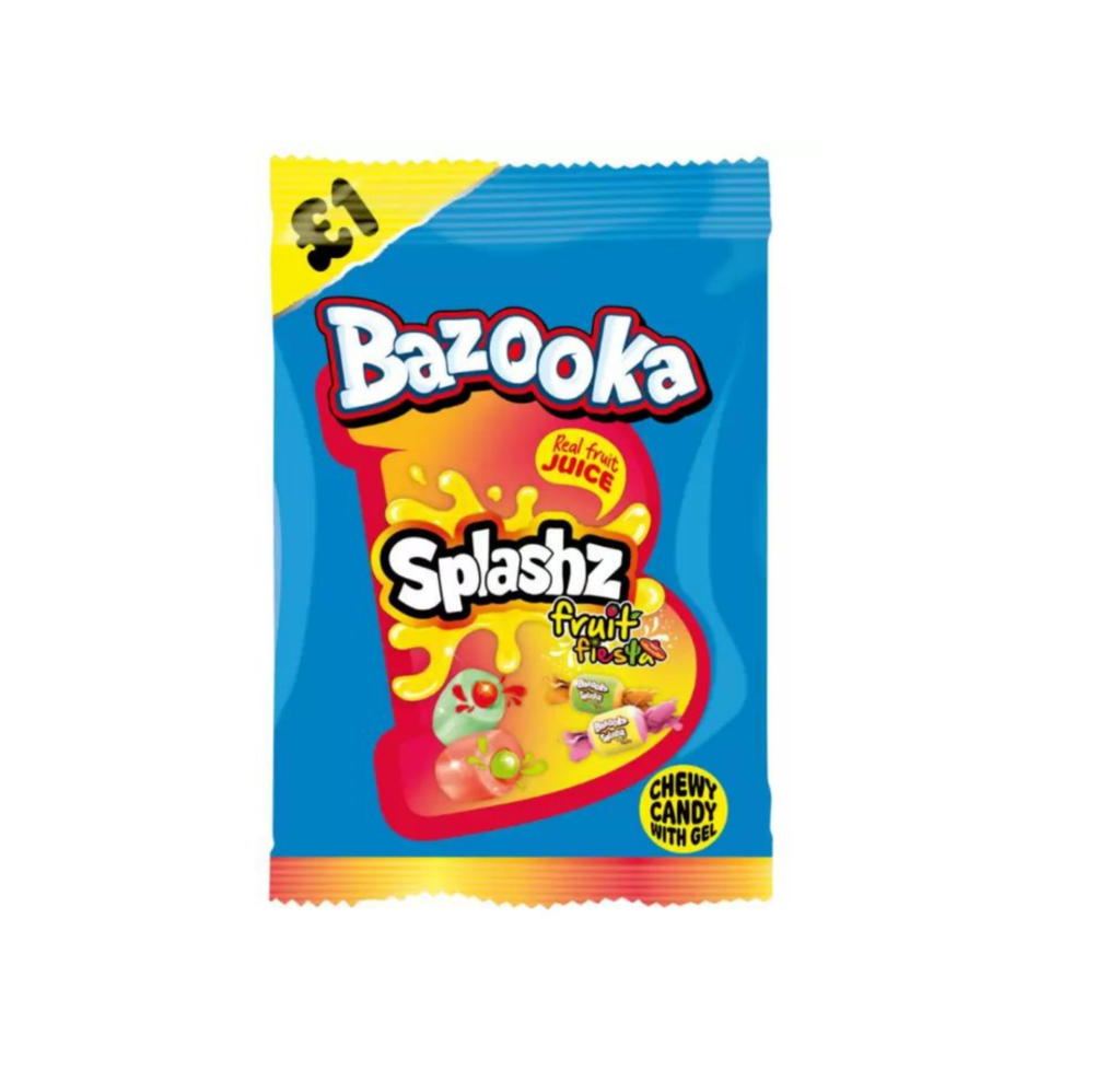 Bazooka Splashz Fruit Fiesta 120g (Case of 12)