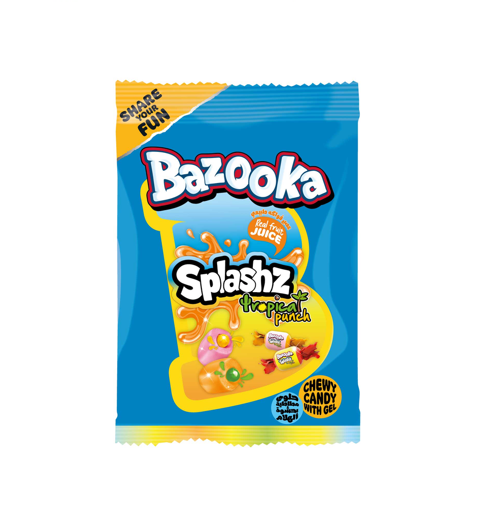Bazooka Splashz  Tropical Punch 120g - UK (Case of 12)