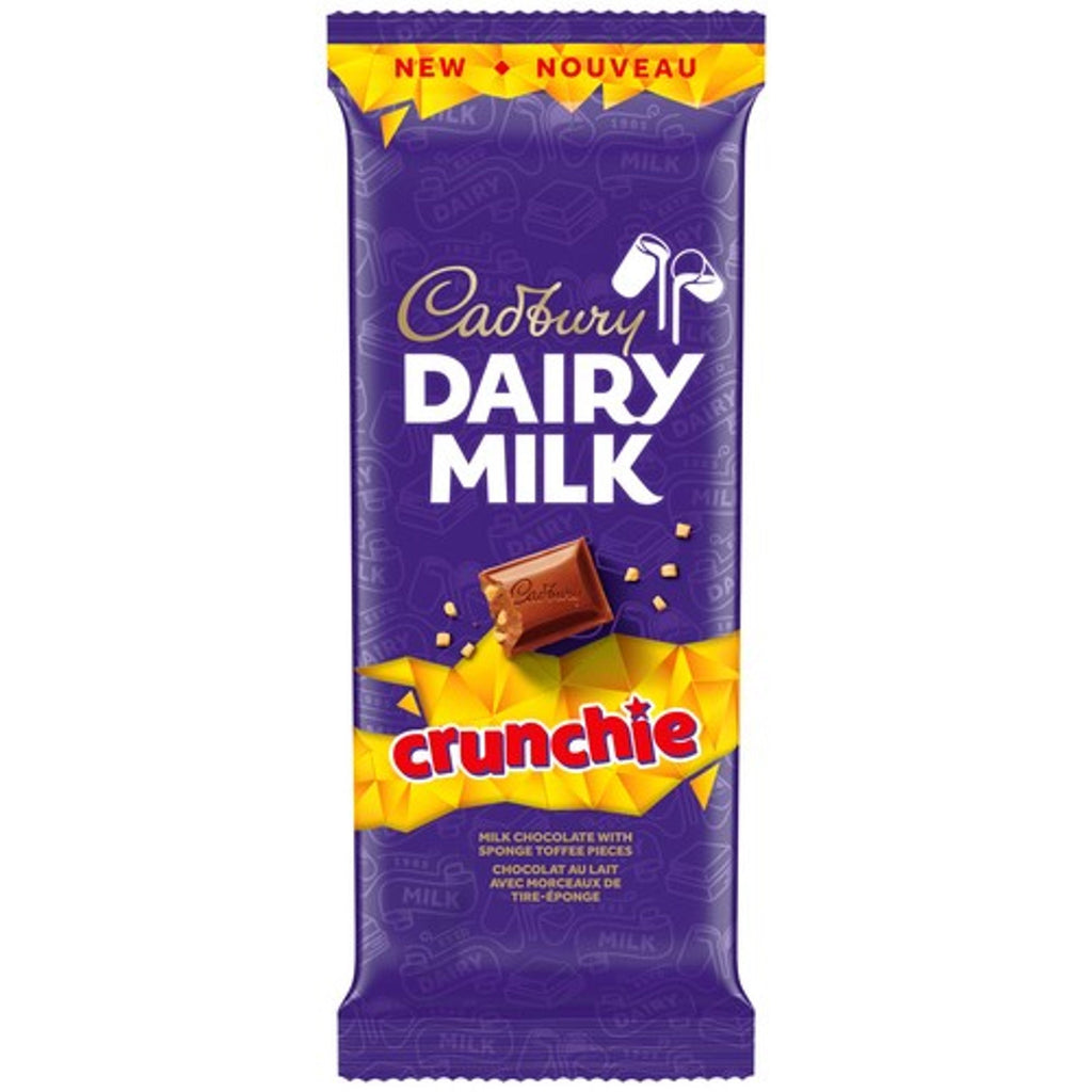 Cadbury Dairy Milk Crunchie Tablet bar 90g Box of 21 CANADA