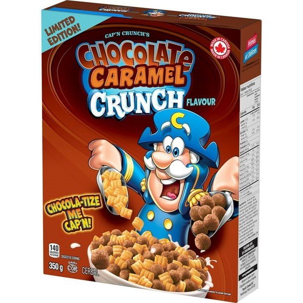 Cap'n Crunch Chocolate Caramel cereal 350g CANADA (Case of 12)