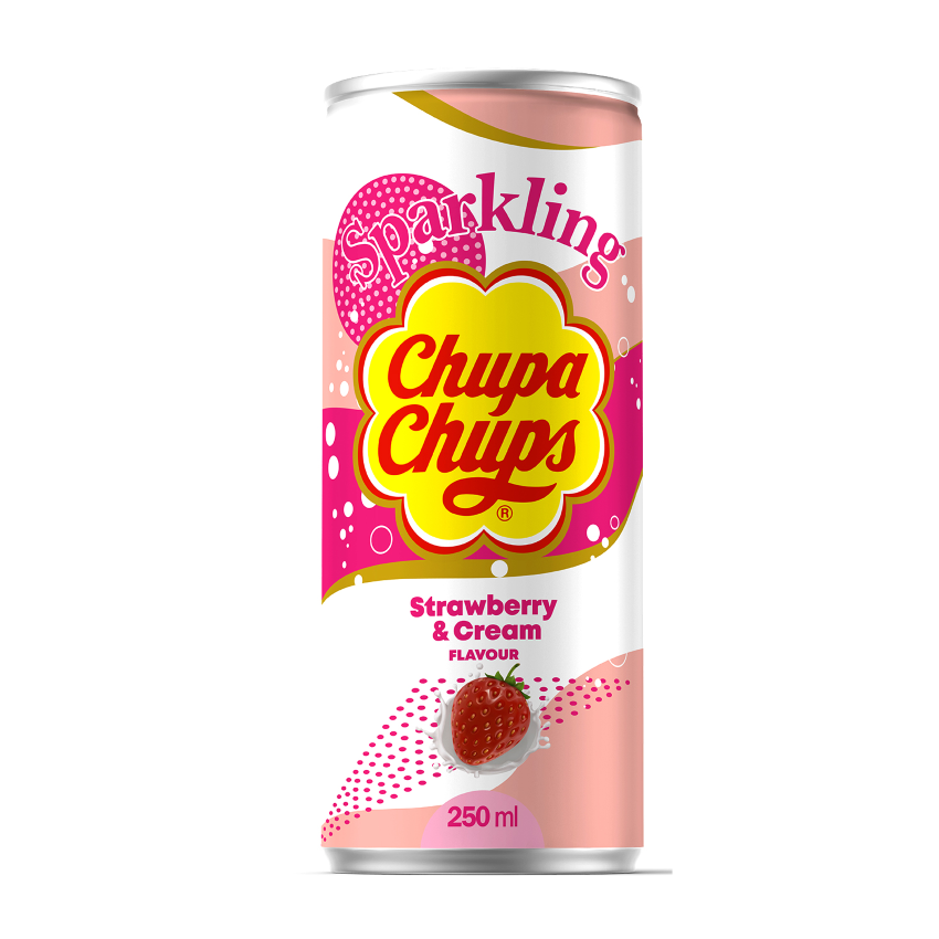 Chupa Chups Strawberry & Cream Sparkling Water Exotic Snack Guys Chupa Chups Strawberry & Cream Sparkling Water Exotic Snack Guys