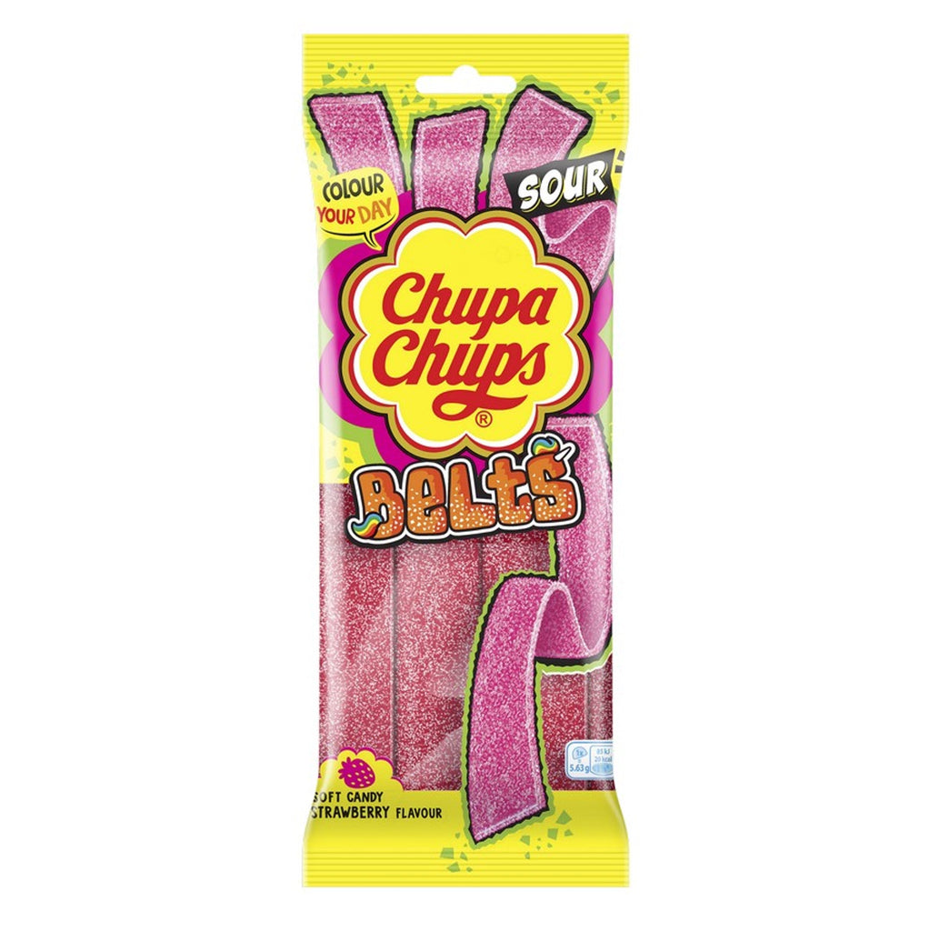 Chupa Chups Belts strawberry candy 90g UNITED KINGDOM (Case of 12)
