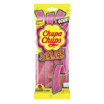 Chupa Chups Belts strawberry candy 90g UNITED KINGDOM (Case of 12)