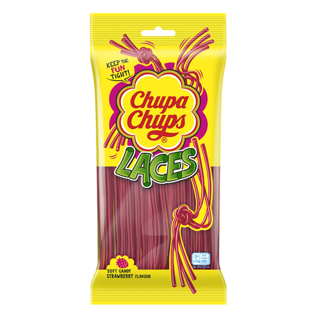 Chupa Chups Laces strawberry candy 90g UNITED KINGDOM (Case of 12)