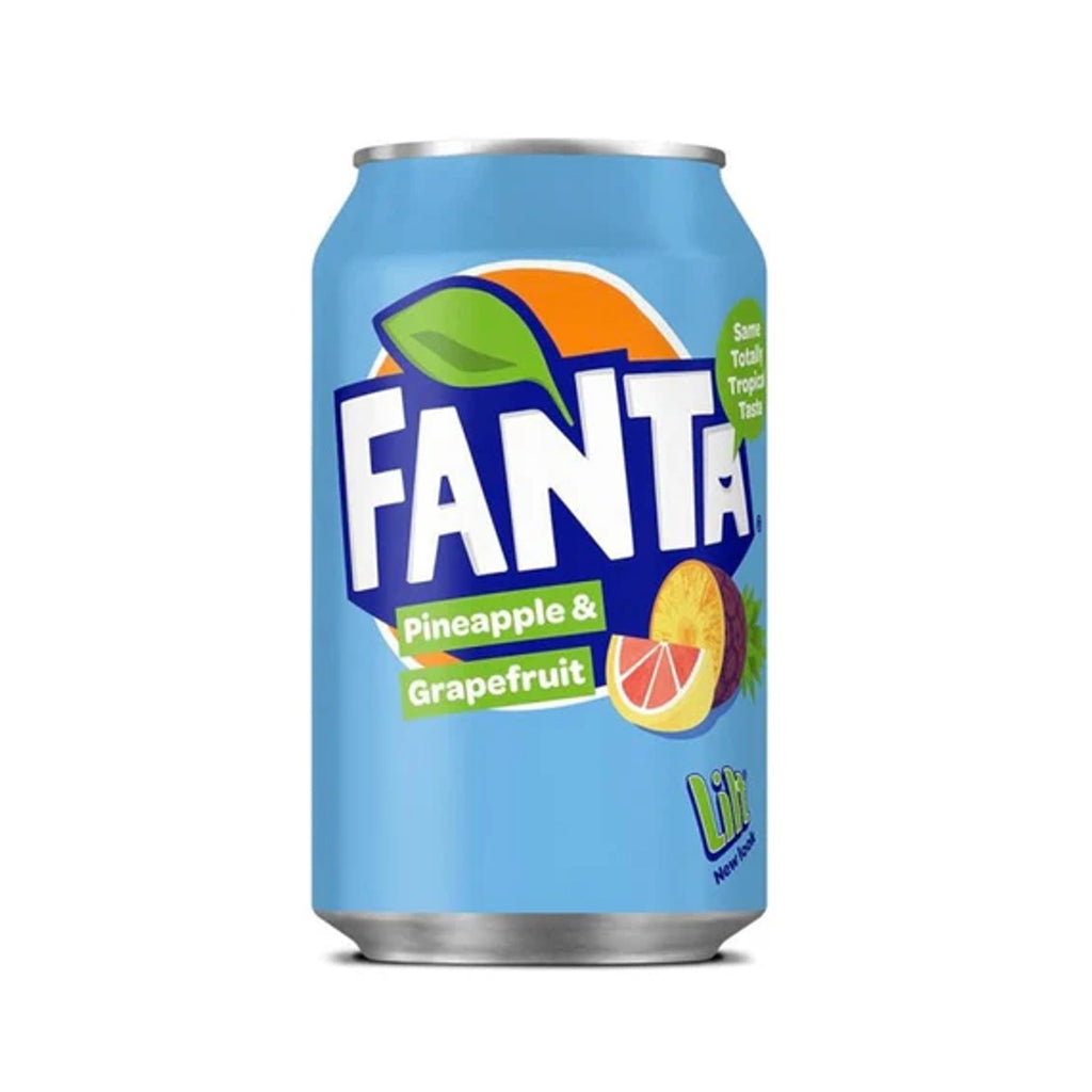 Fanta Pineapple & Grapefruit 330ml soda cans case of 24 UNITED KINGDOM