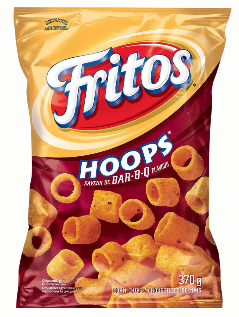 Frito Lay BBQ hoops Corn chip  70g Canada (Case of 12)