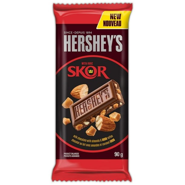 Hershey's Almond stuffed Skor Tablet bar 90g Box of 14 CANADA