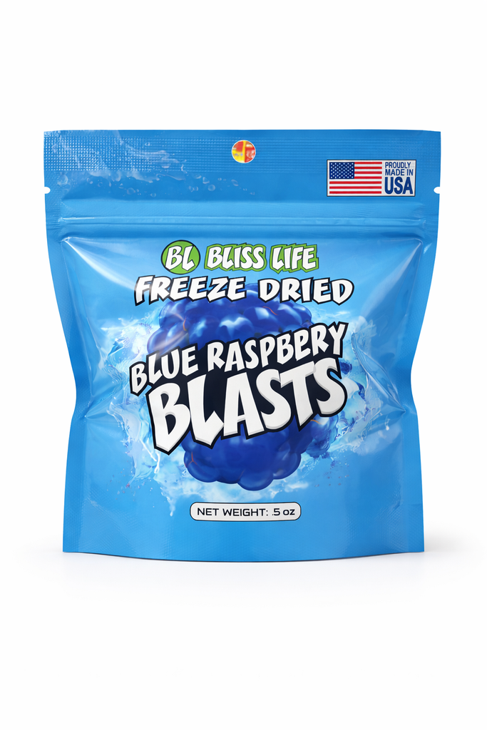 Bliss Life Freeze Dried Blue Raspberry Blasts – Exotic Snack Guys