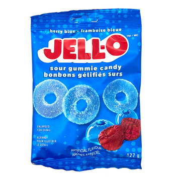 Jell-O berry blue sour gummie candy 127g CANADA (Case of 12)