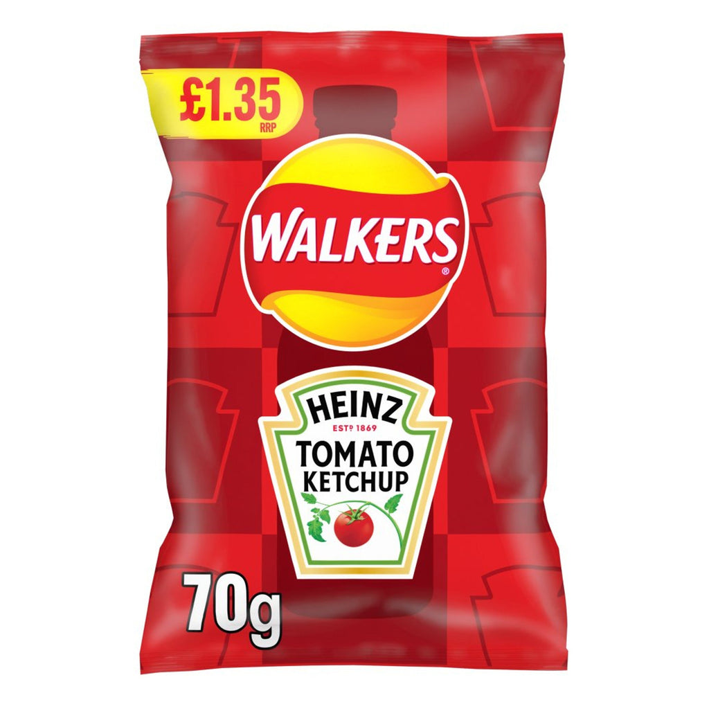 Lays-Walkers Heinz Tomato ketchup 70g potato chips UNITED KINGDOM (Case of 12)