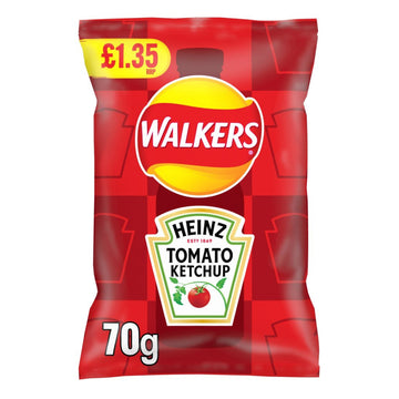 Lays-Walkers Heinz Tomato ketchup 70g potato chips UNITED KINGDOM (Case of 12)
