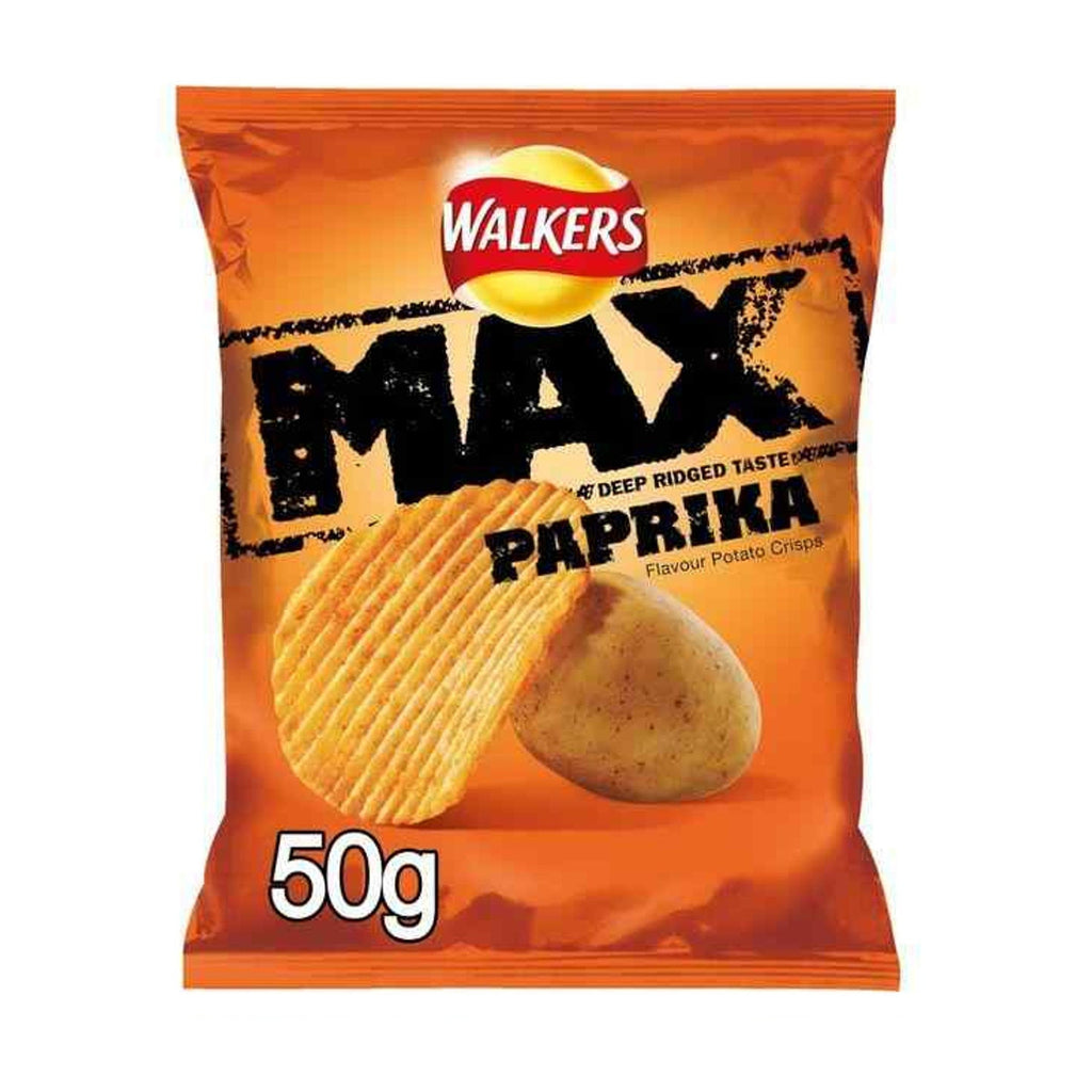 Lays-Walkers MAX Paprika 50g potato chips UNITED KINGDOM (Case of 12)