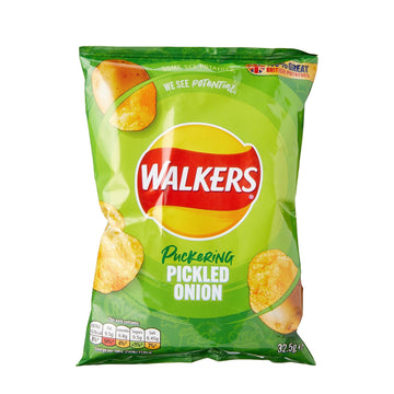 Lays-Walkers Puckering pickled onion Potato chips 32.5g UNITED KINGDOM (Case of 12)