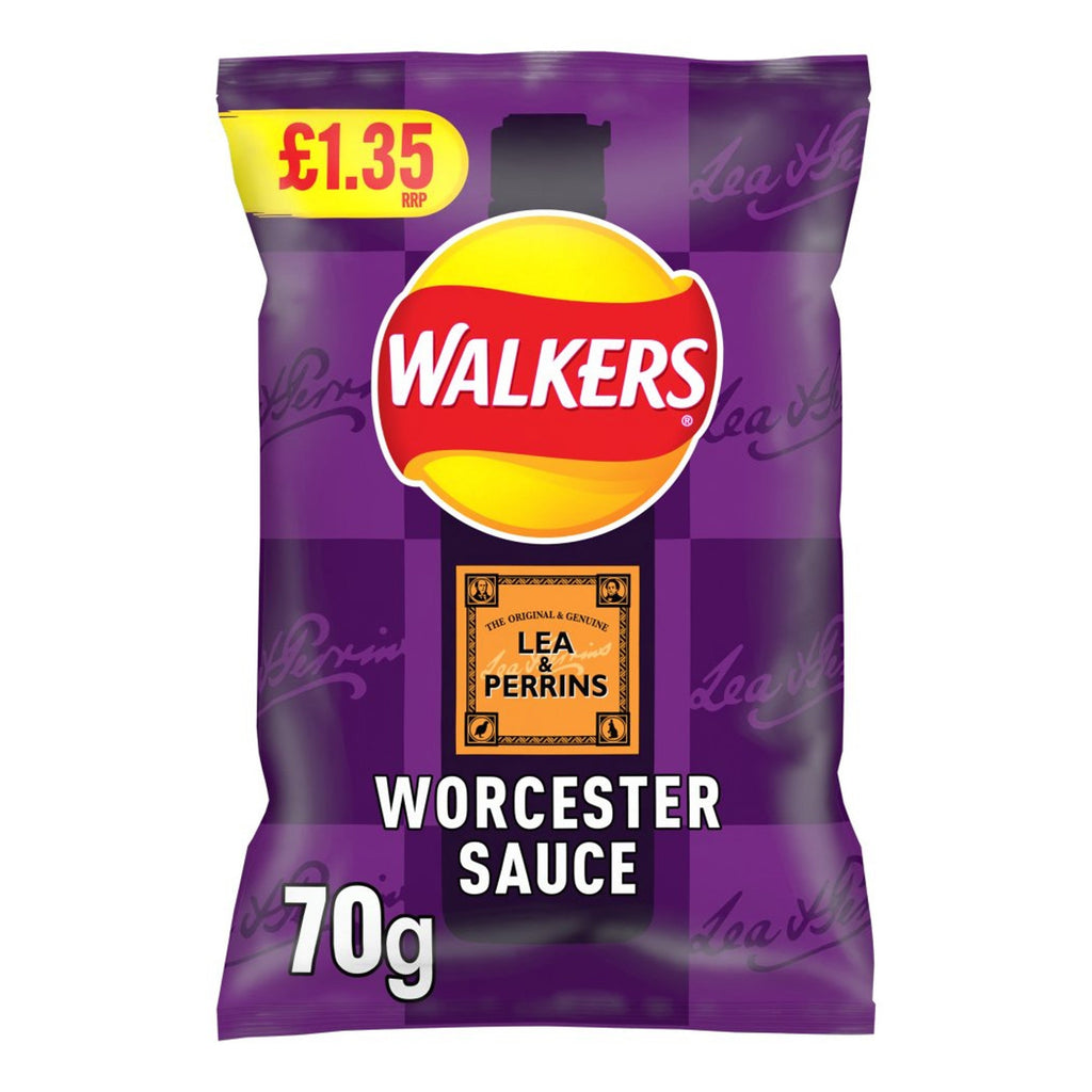 Lays-Walkers Worcester Sauce 70g potato chips UNITED KINGDOM (Case of 12)