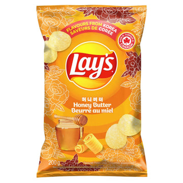Lays Honey Butter potato chips 200g CANADA (Case of 12)