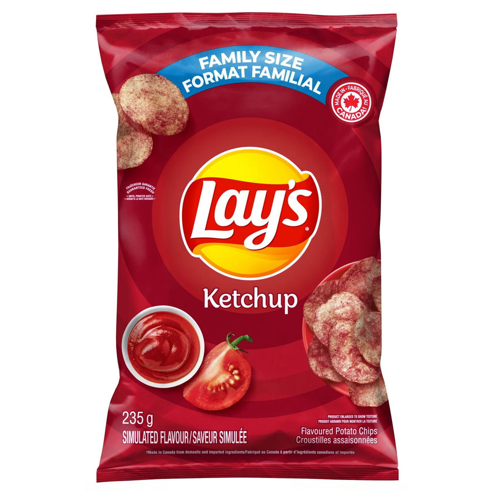 Lays Ketchup potato chips 235g CANADA (Case of 12)