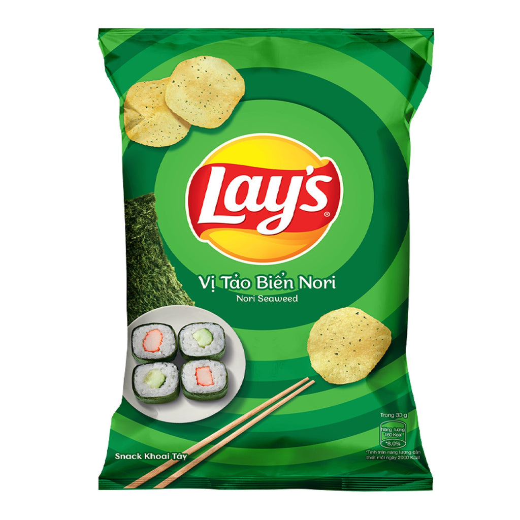 Lays Nori Seaweed potato chips 44g THAILAND (Case of 12)