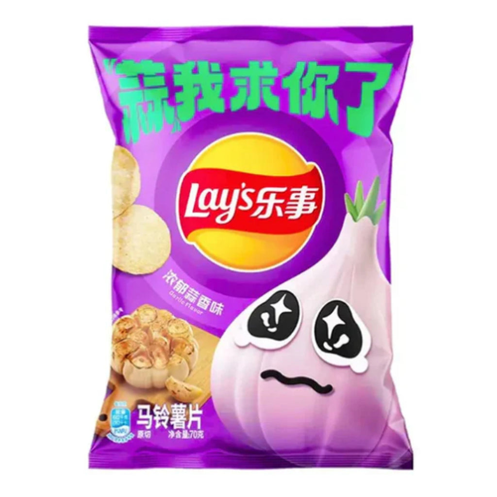Lays Rich Garlic potato chips 70g CHINA (Case of 12)