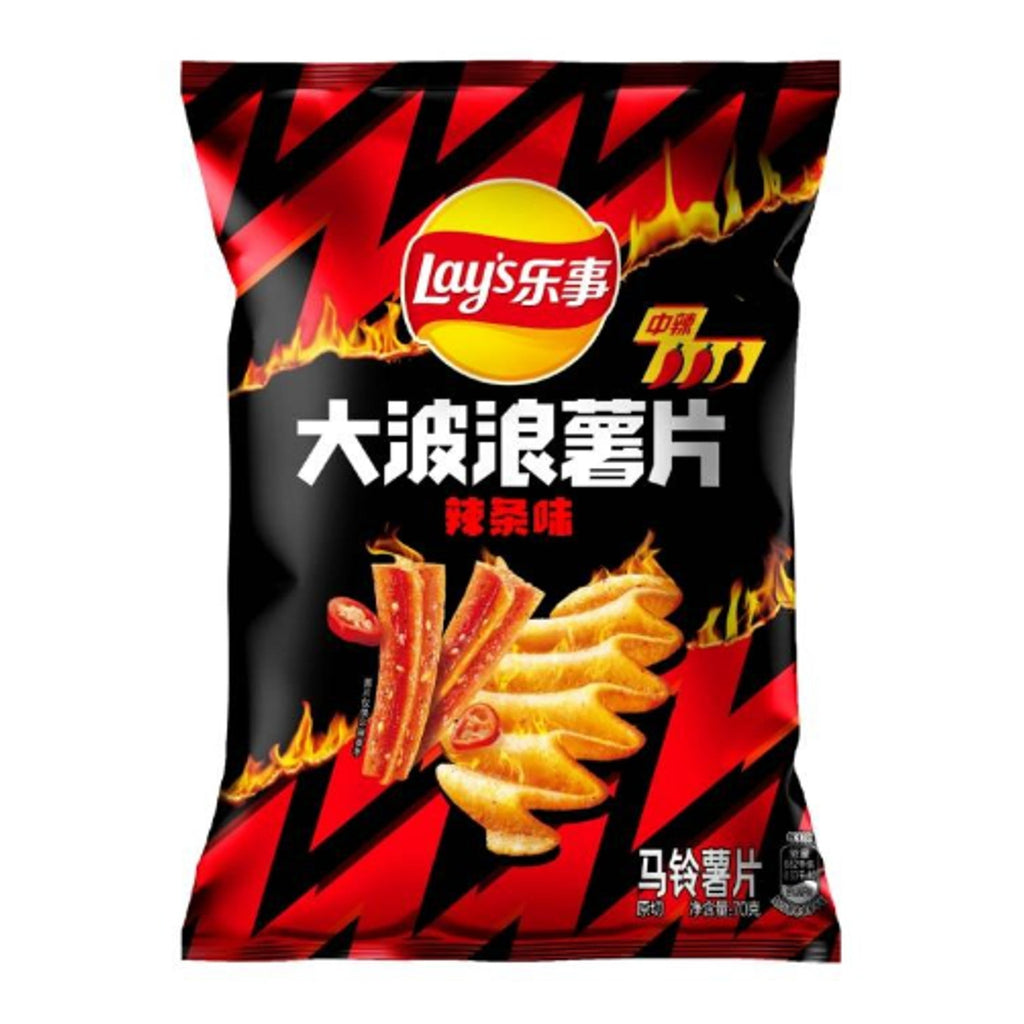 Lays Spicy Strips flavor potato chips 70g CHINA (Case of 12)