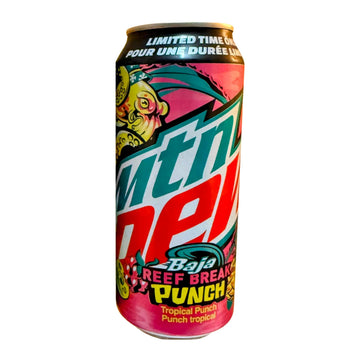 Mountain Dew Baja Reef Break Punch 500ml cans case of 12 CANADA