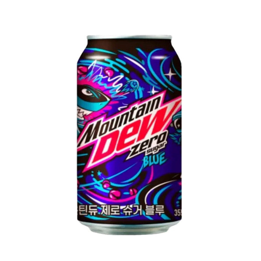Mountain Dew Blue Zero Sugar Soda 350ml Cans case of 24 KOREA