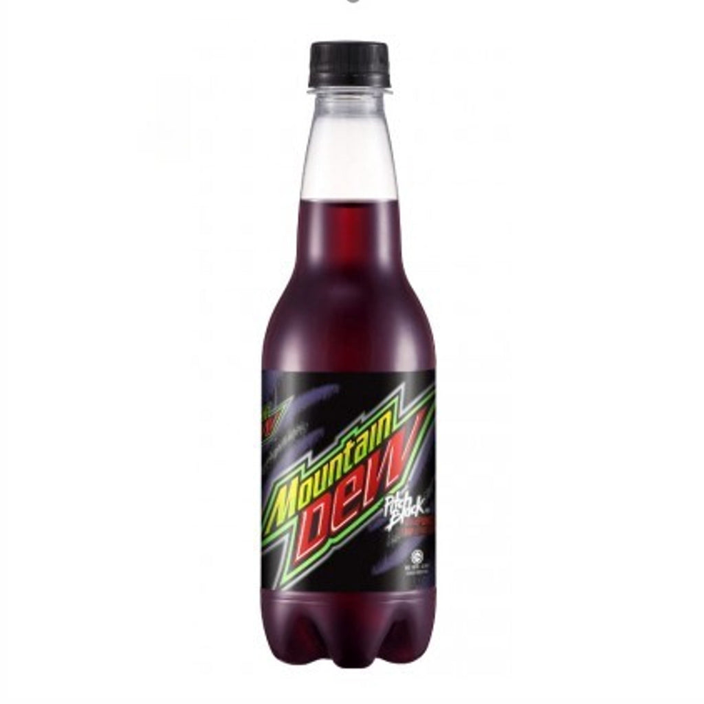 Mountain Dew Pitch Black Soda 400ml bottles case of 24 MALAYSIA