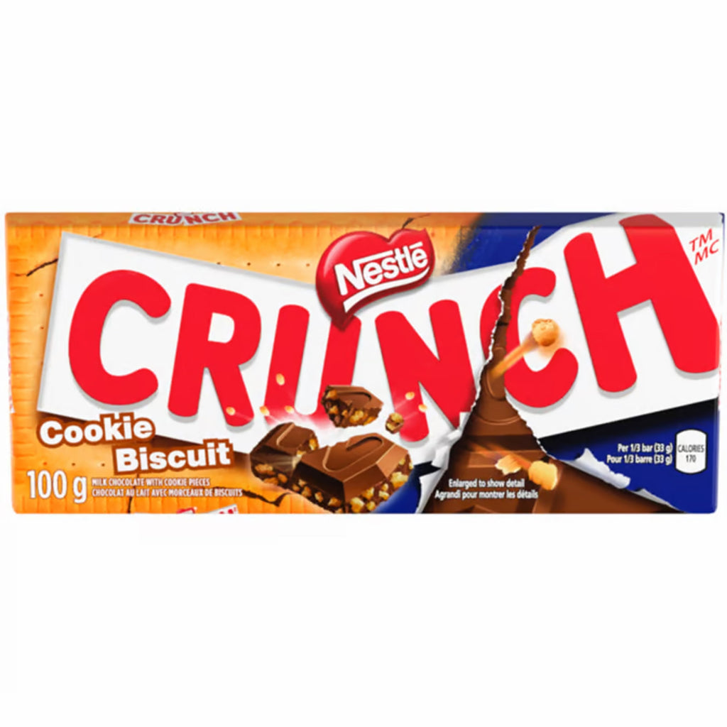 Nestle Crunch Cookie biscuit chocolate bar 100g Box of 21 CANADA