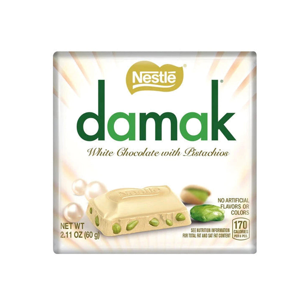 Nestle Damak White Chocolate With Pistachios 60g Chcolate Bar Box of 6