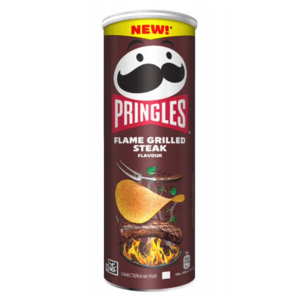 Pringles Flame Grilled Steak potato Chips 165g BELGIUM (Case of 12)