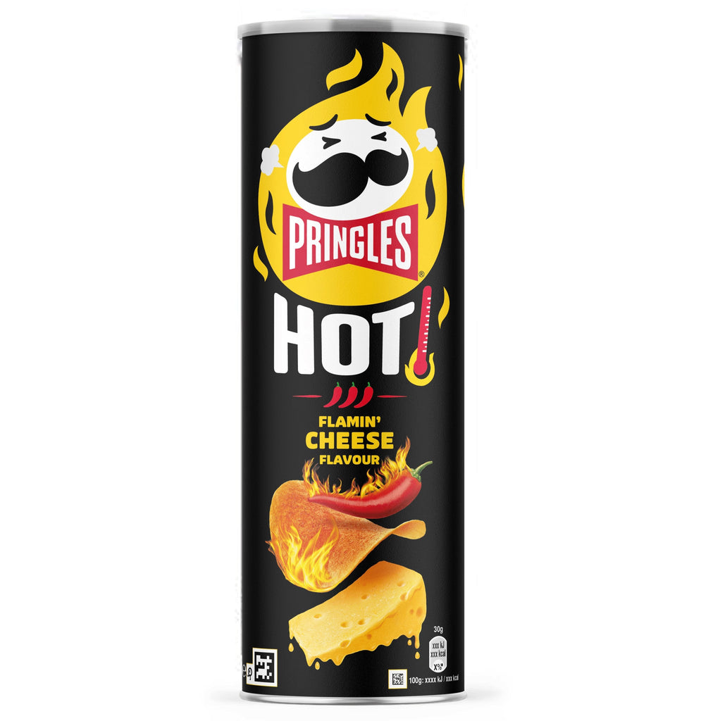 Pringles Hot Flamin' Cheese Flavour potato Chips 165g BELGIUM (Case of 12)