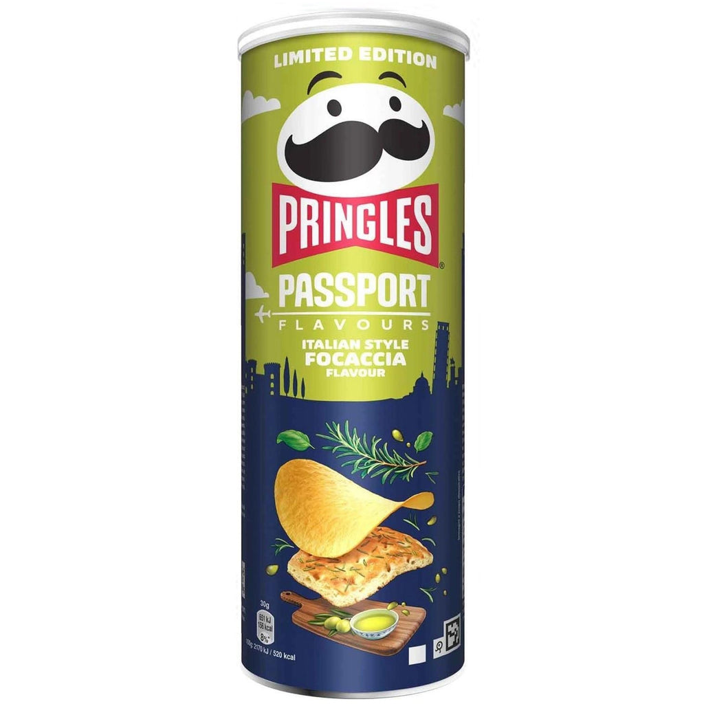 Pringles Passport flavors Italian style Focaccia potato Chips 165g BELGIUM (Case of 12)