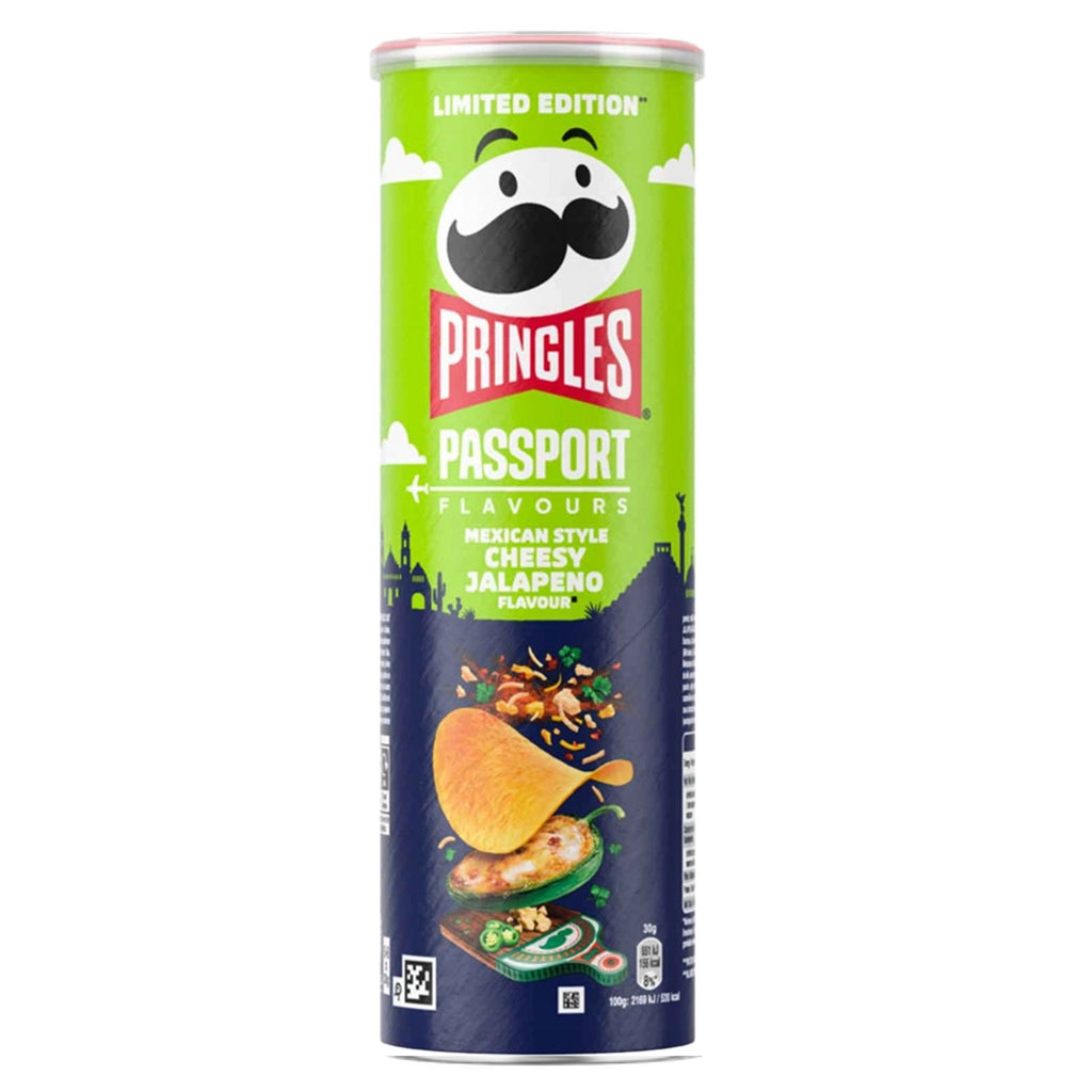 Pringles Passport flavors Mexican style cheesy jalapeno potato Chips 165g BELGIUM (Case of 12)
