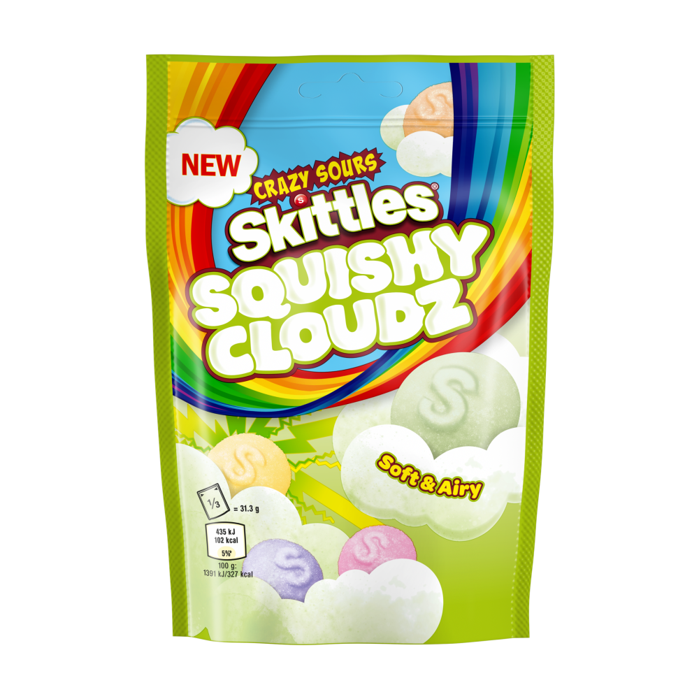Skittles Squishy Sour Clouds 94g Bag Wholesale - Box of 18