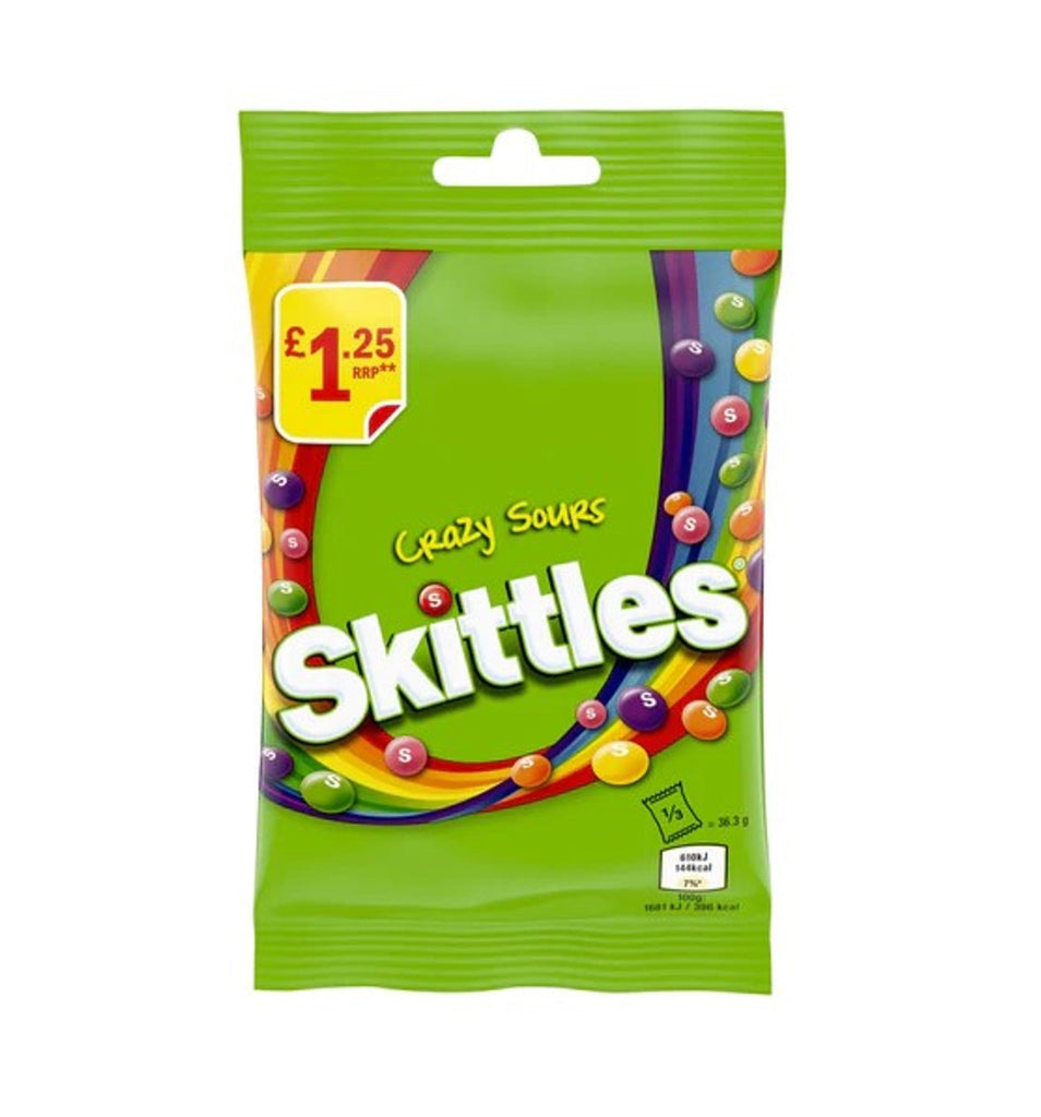 Skittles crazy sours 109g UNITED KINGDOM (Case of 12)
