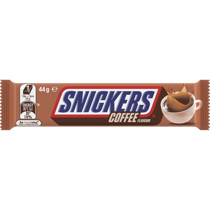 Snickers Coffee chocolate bar 44g Box of 25 AUSTRALIA