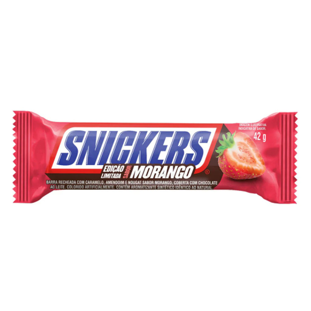 Snickers Morango chocolate bar 42g Box of 20 BRAZIL