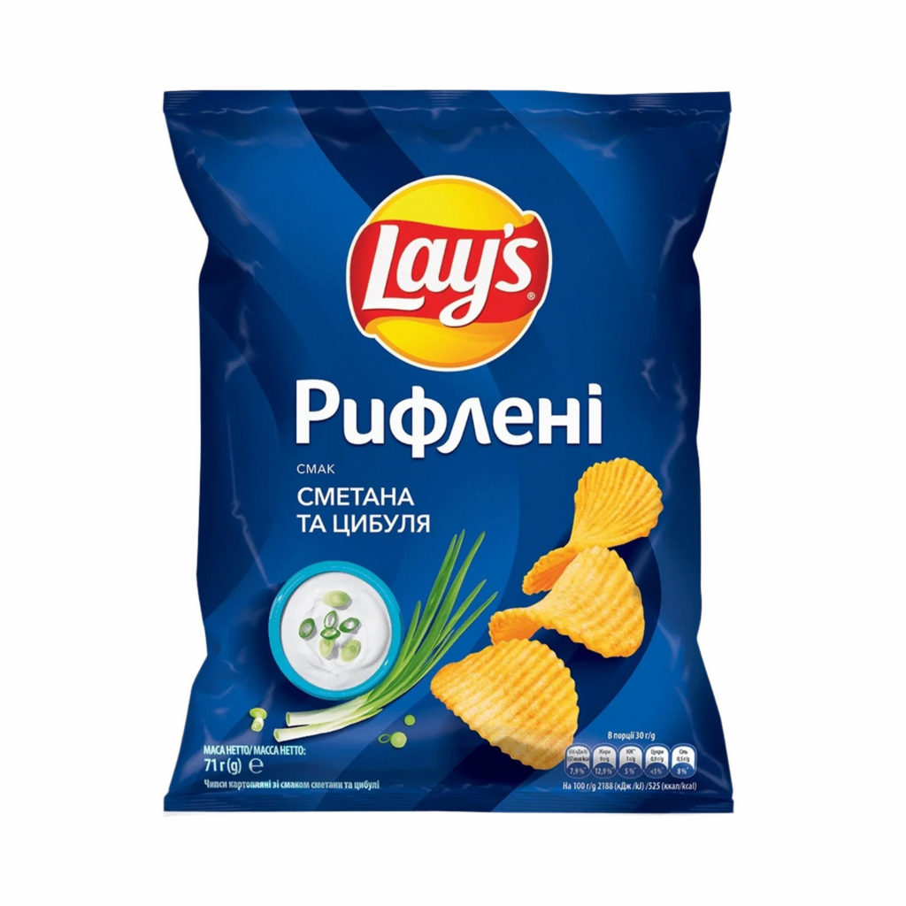 Lays Sour Cream Spring onion 70g - Russia (Case of 12)