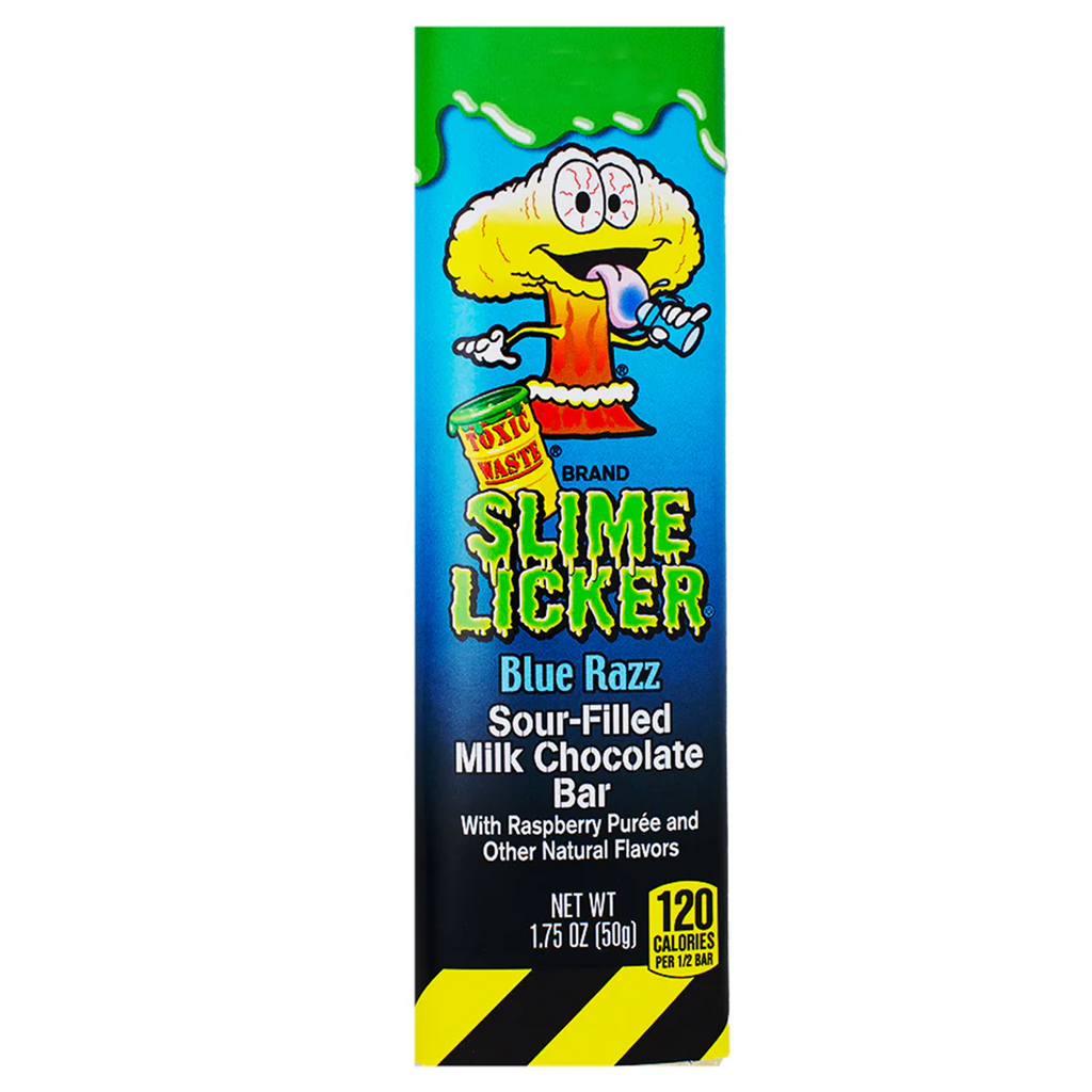 Toxic Waste Slime Licker Blue Razz Sour-filled Milk Chocolate Bar