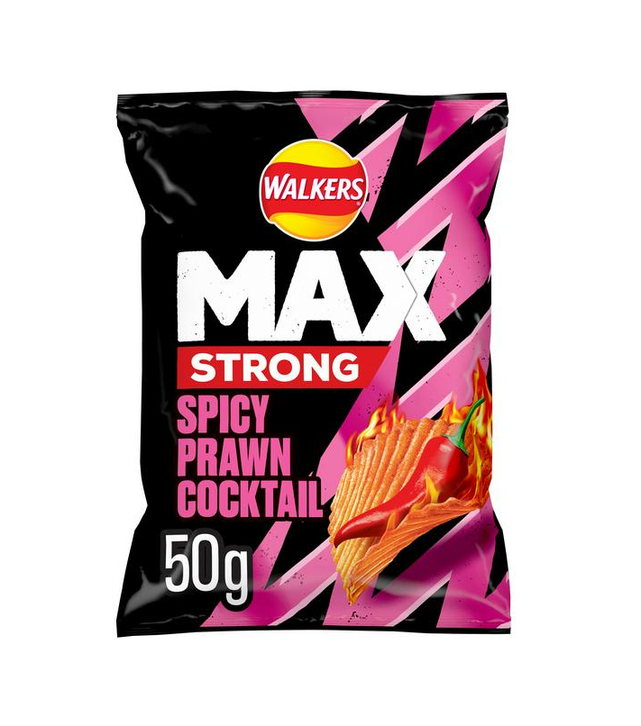 Walkers Max Strong Spicy Prawn Cocktail 50g - UK (Case of 12)