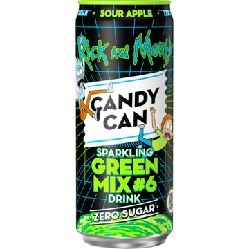 Rick and Monty Sparkling Green Candy Can - Zero Sugar