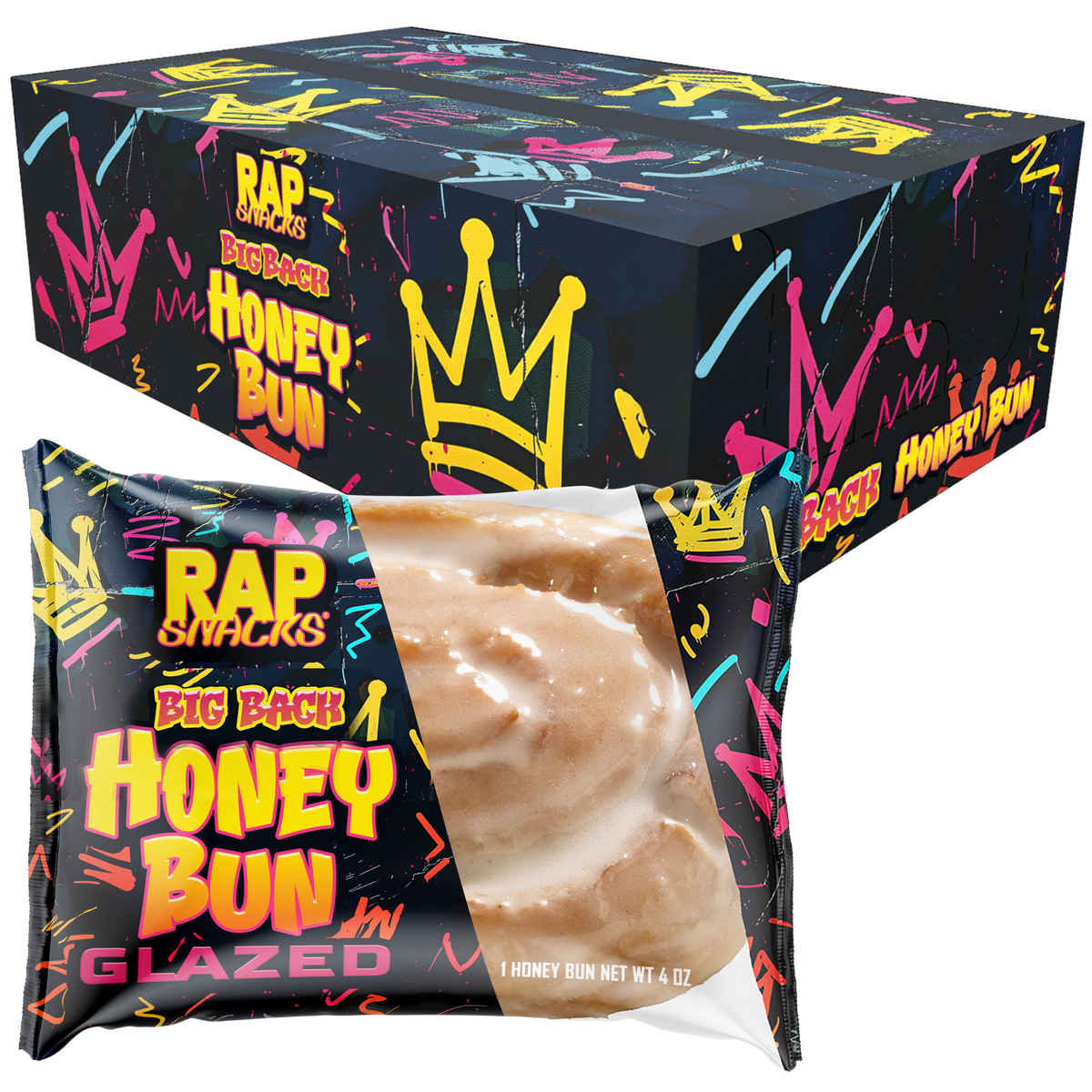 Rap Snacks Big Back Glazed Honey Buns (4oz) (12-Pack) – Exotic Snack Guys