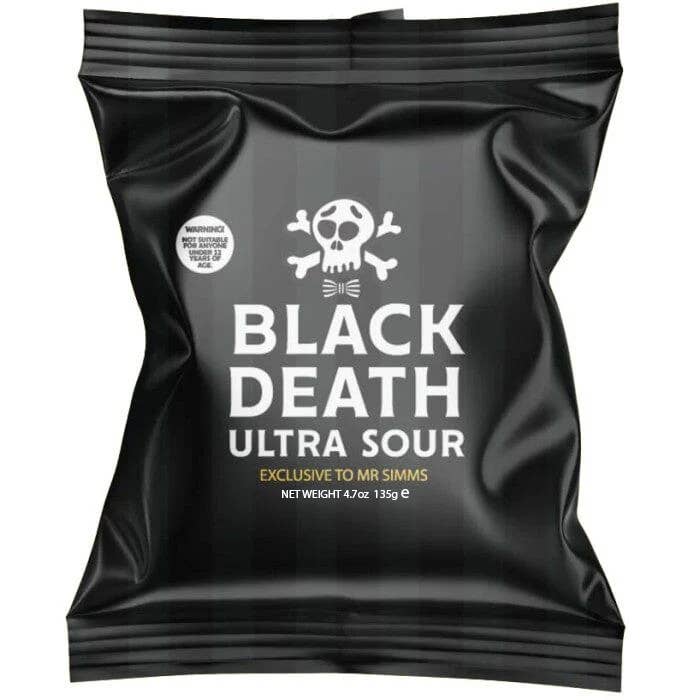 Black Death Ultra Sour Candies by Mr Simms