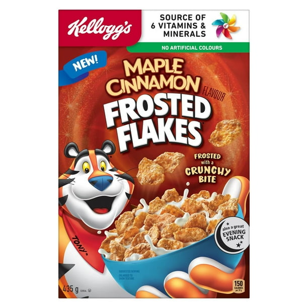 Kellogg’s Frosted Flakes Maple Cinnamon 435g cereal - Canada (Case of 12)